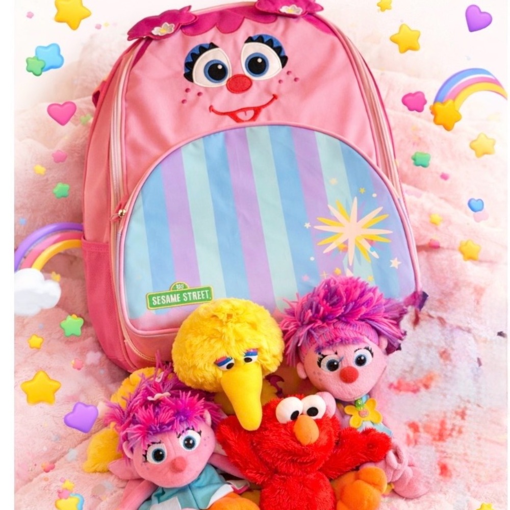 Sesame Street Abby Cadabby Rolling Backpack Pink Kids